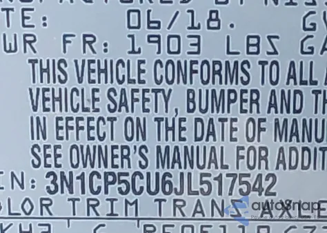 2018 Nissan Kicks Sv from USA, damaged, VIN 3N1CP5CU6JL517542